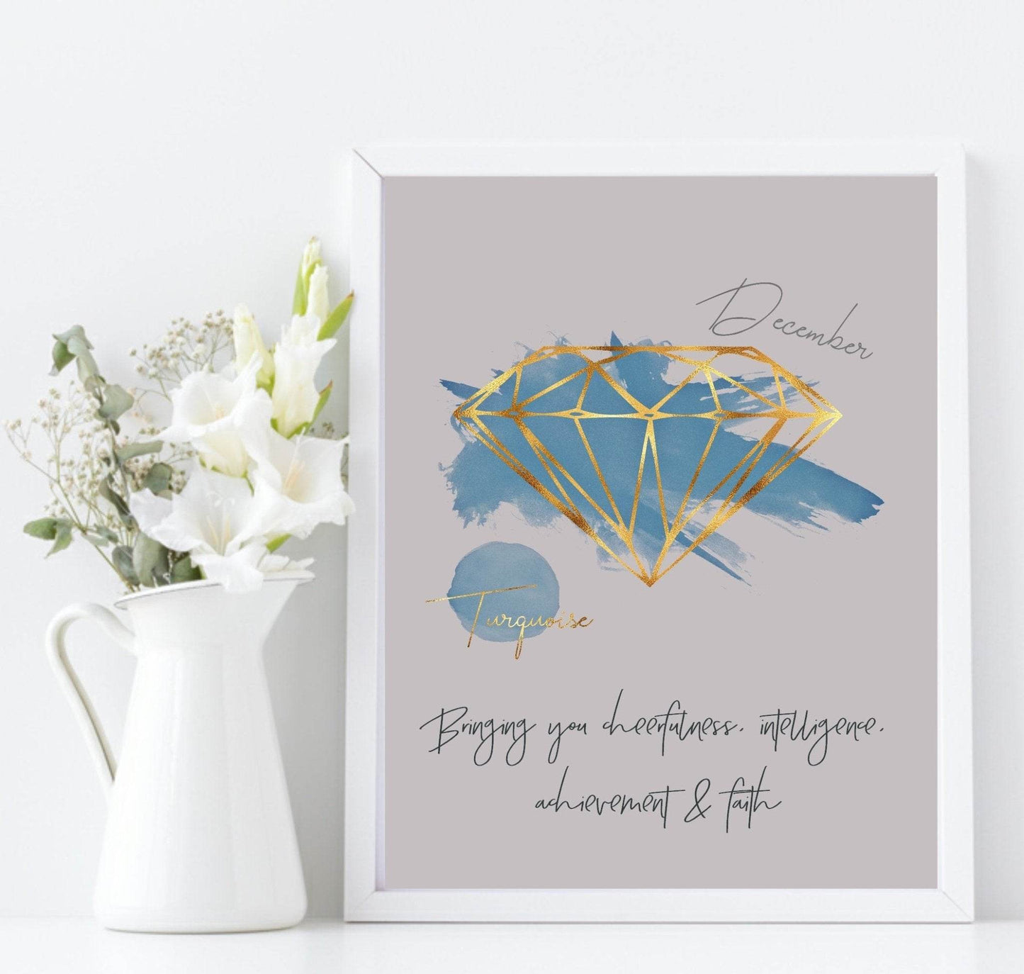 Birthstone Print | Every Month Of The Year | Birthday Gemstone Wall Art
