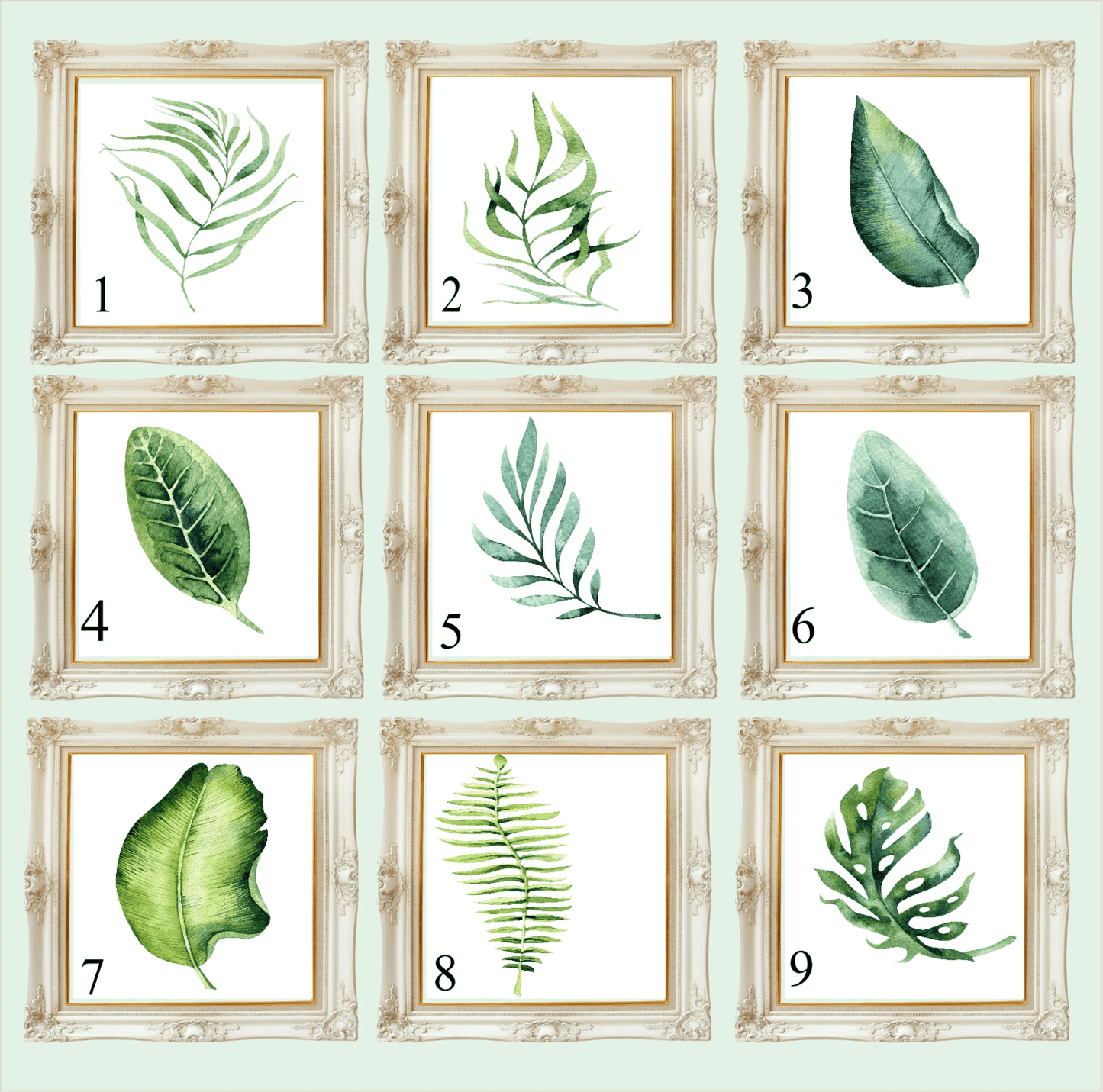 Botanical Leaf Print | Collection Of Watercolour Leaves Wall Art