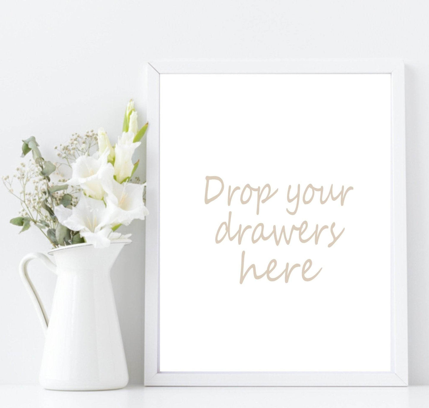 Drop Your Drawers Here Print | Laundry Utility Room Wall Art| Customisable