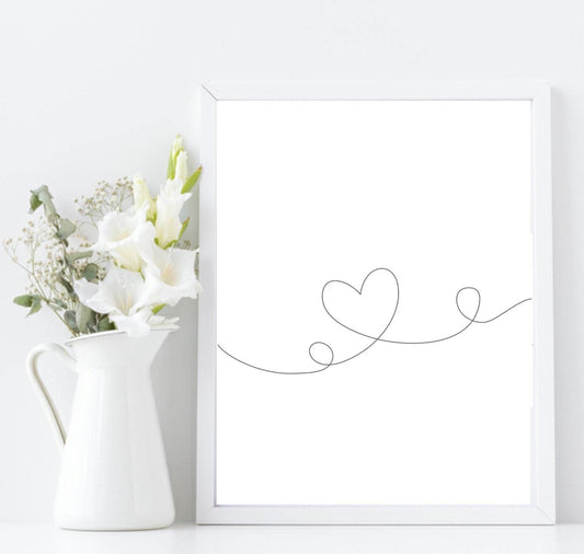 Heart Line Art Print | Simple Wall Art