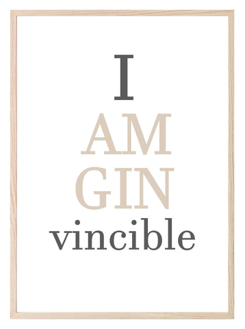 I am GINvincible Print | Food & Drink Wall Art | Customisable - Larosier Prints