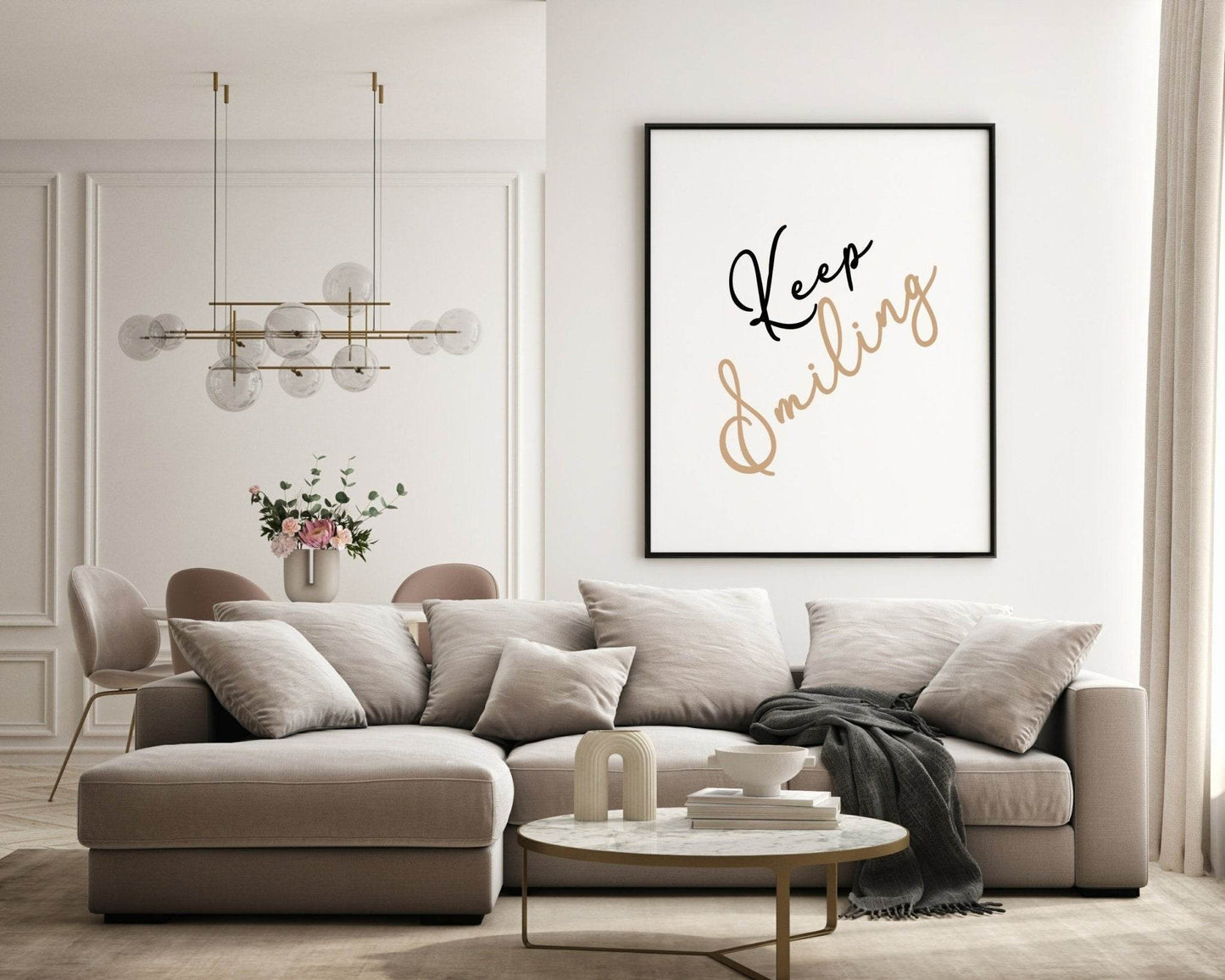 Keep Smiling Print | Inspirational Wall Art | Customisable