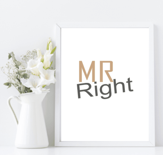Mr Right & Mrs Always Right Prints Set Of 2 | Couple Over The Bed Wall Art | Customisable