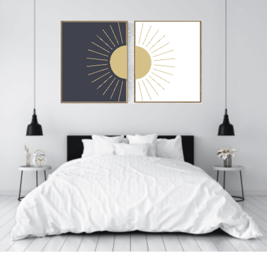Set of 2 Sunshine Print | Over The Bed Wall Art