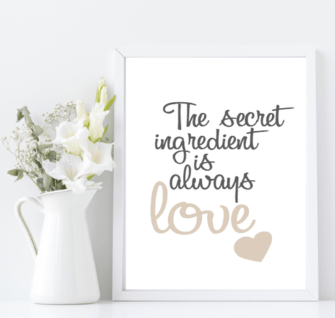 The secret ingredient is love wall art print - Larosier Prints