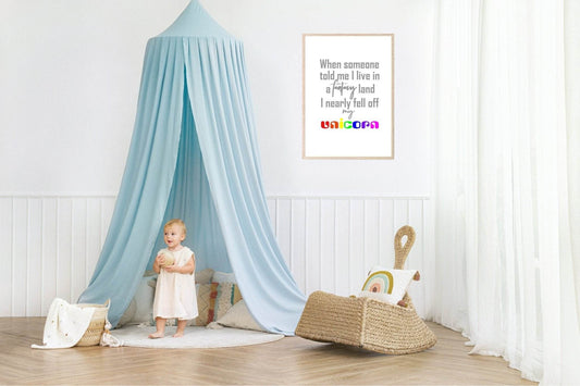 When Someone Told Me I Live In A Fantasy Land, I Nearly Fell Off My Unicorn Print | Kids Wall Art