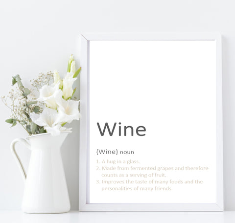 Wine definition wall art print - Larosier Prints