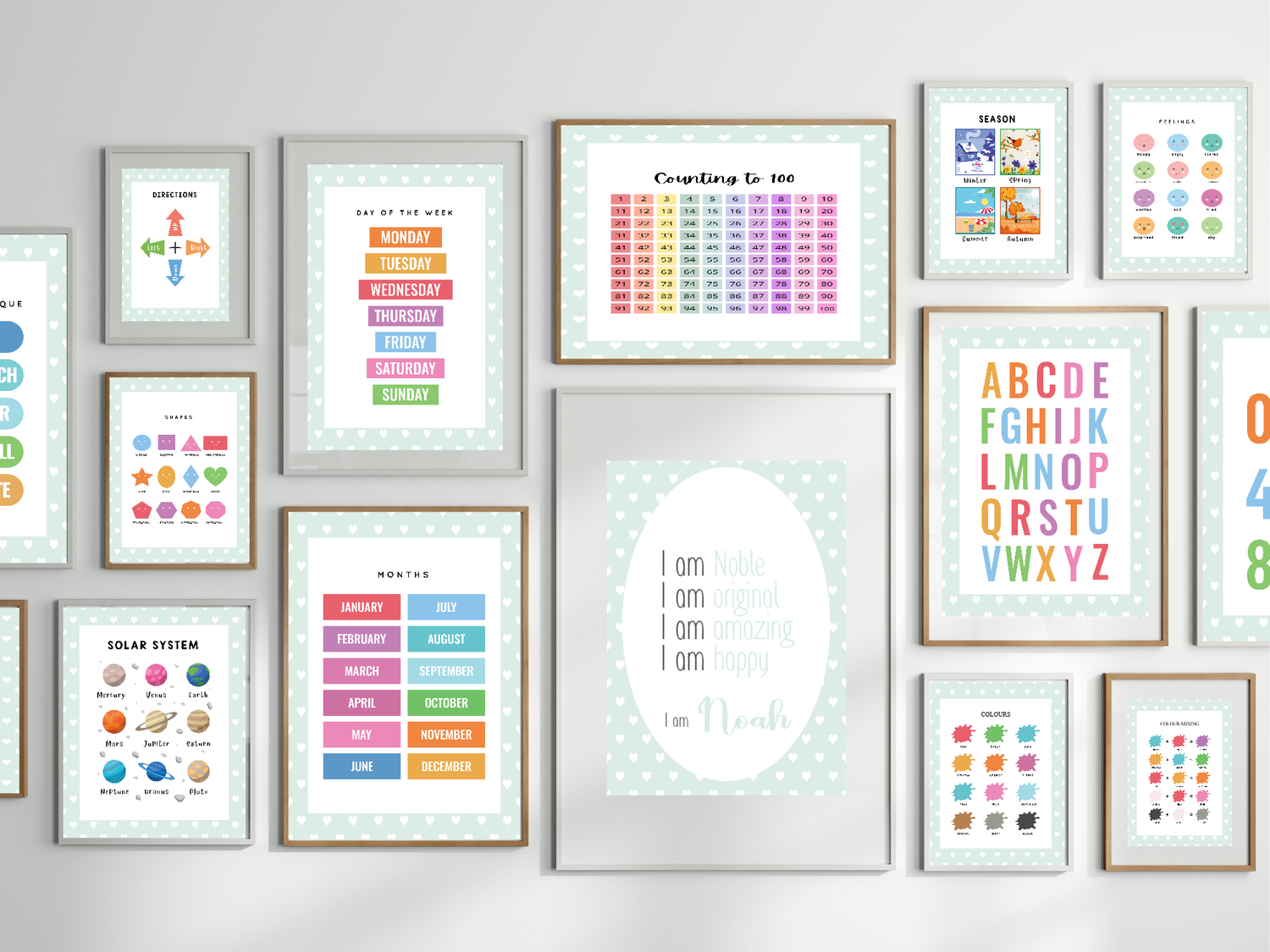 Mint Green & White Heart Collection