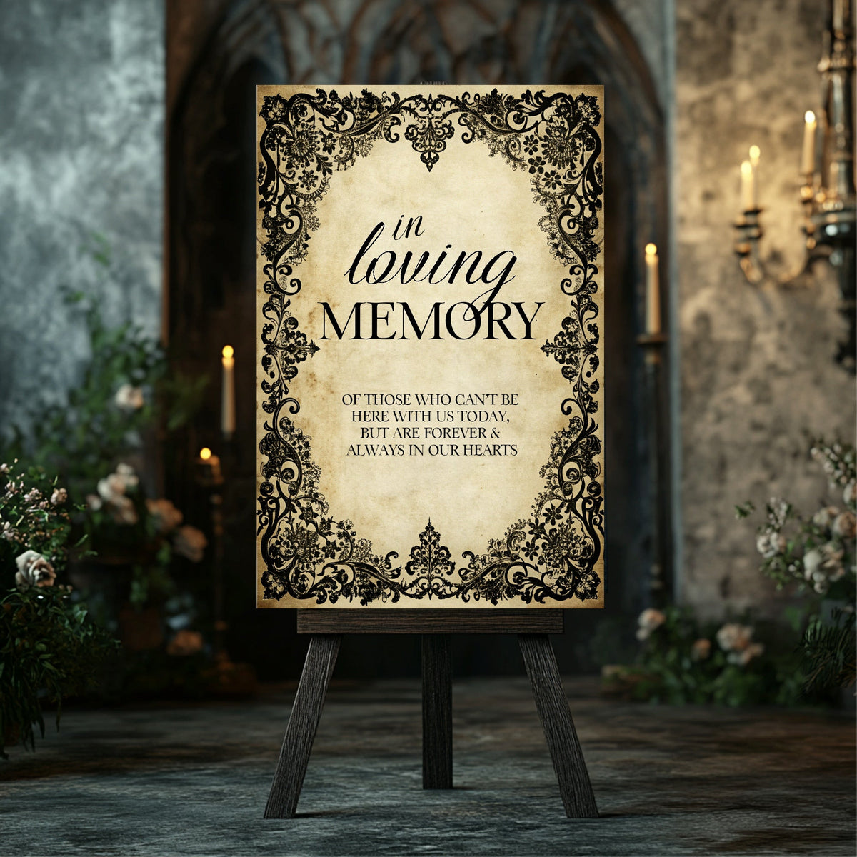 Gothic Wedding Reception Signs