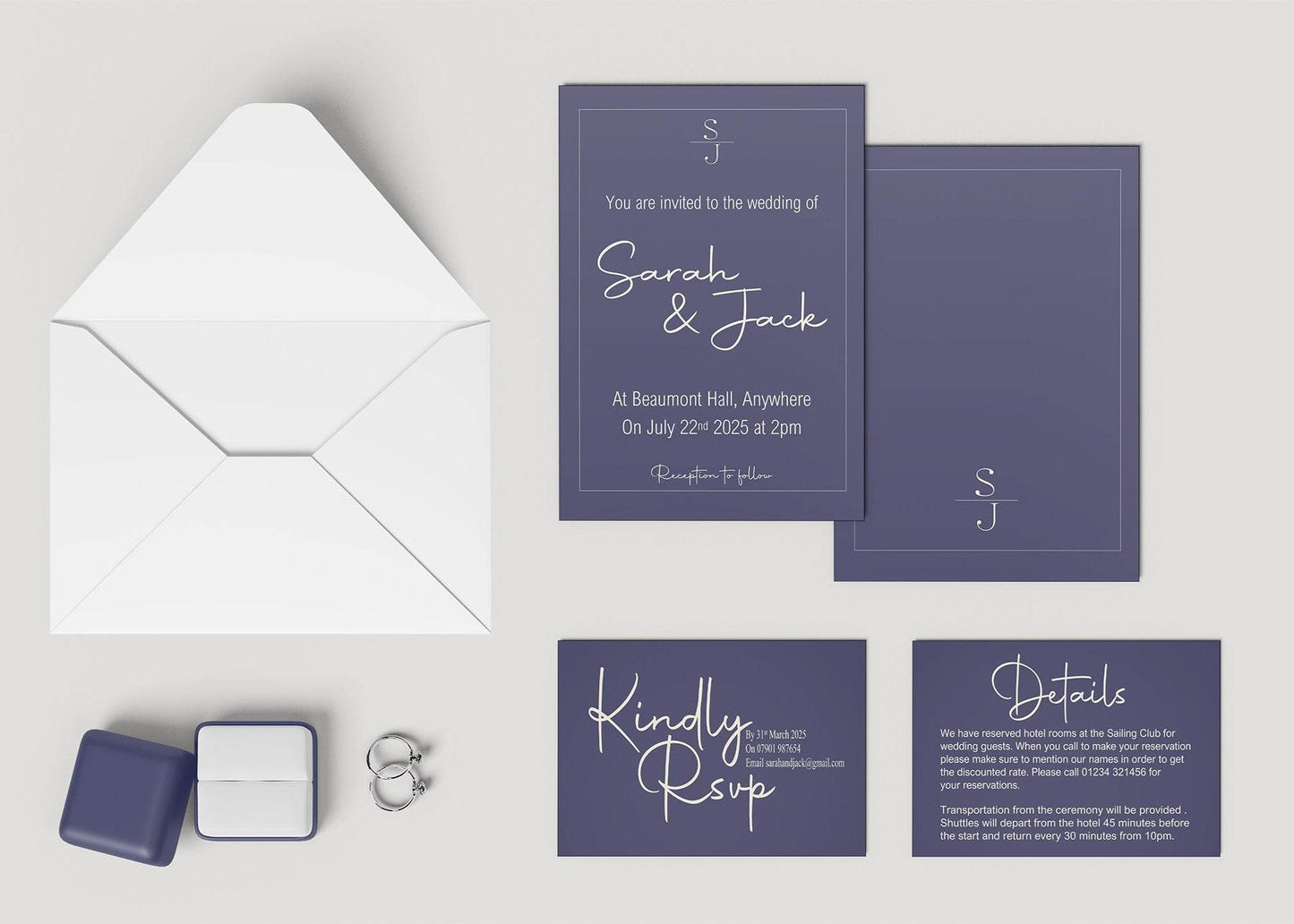 Sapphire Wedding Invitation Suite