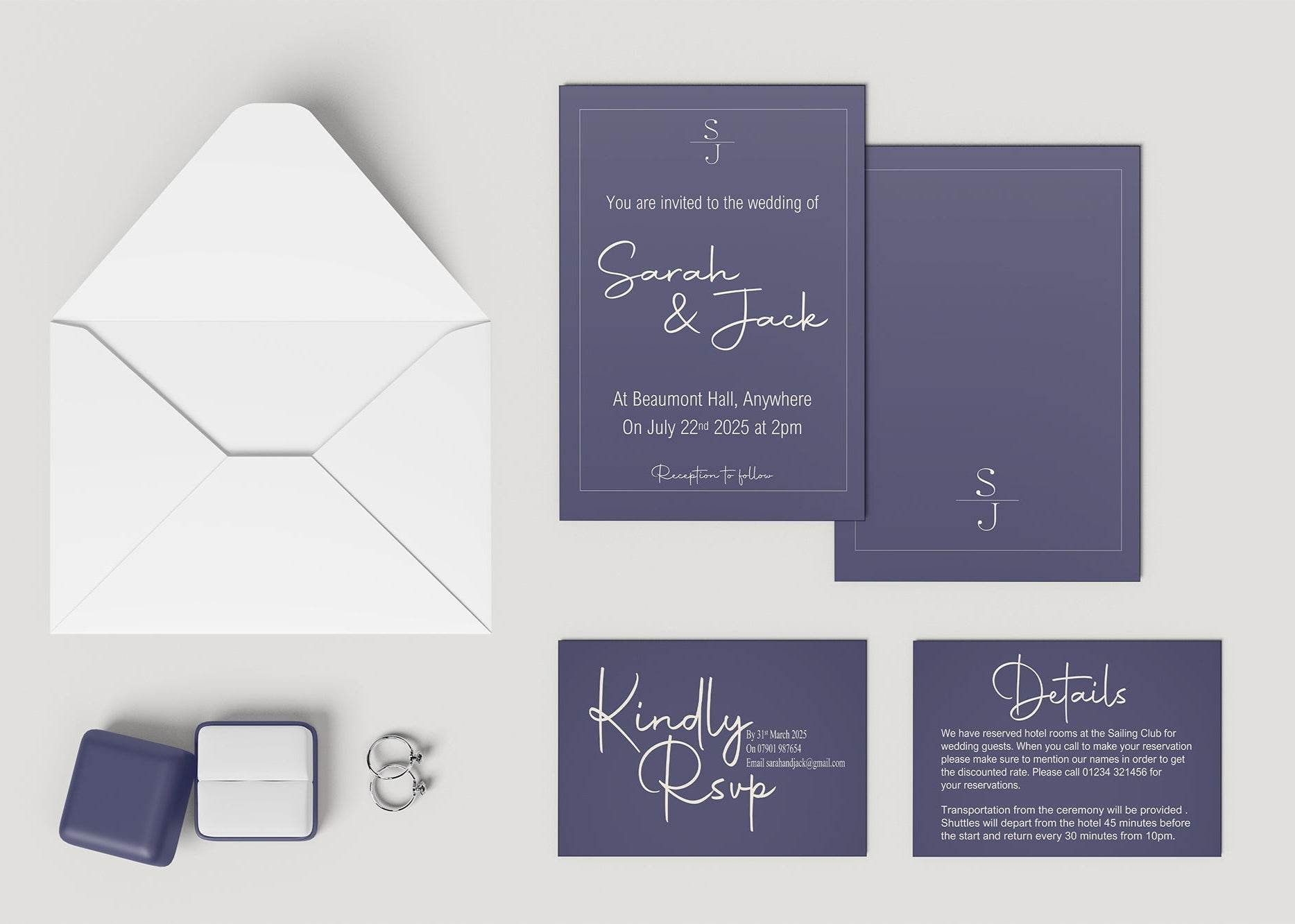 Sapphire Wedding Invitation Suite