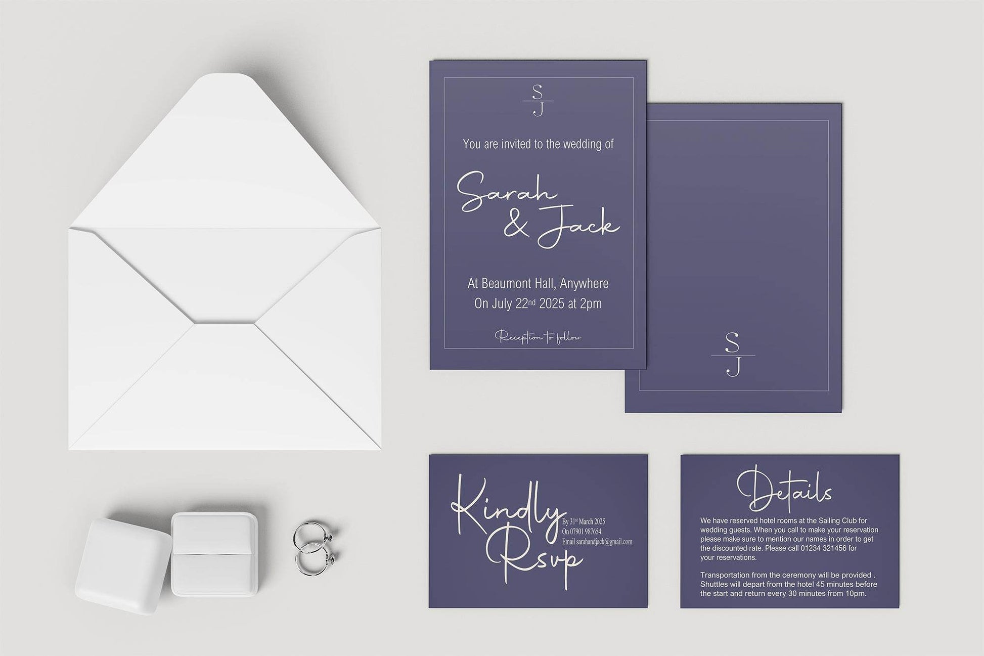 Sapphire Wedding Invitation Suite