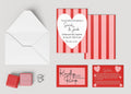 Red & Pink Wedding Invitation Suite - Larosier Prints