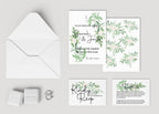 Matching Green & White Rose Invitation Suite, sold separately