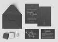 Minimalist Noir Wedding Invitation Suite - Larosier Prints