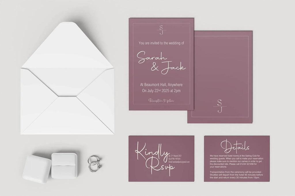 Heather Wedding Invitation Suite - Larosier Prints