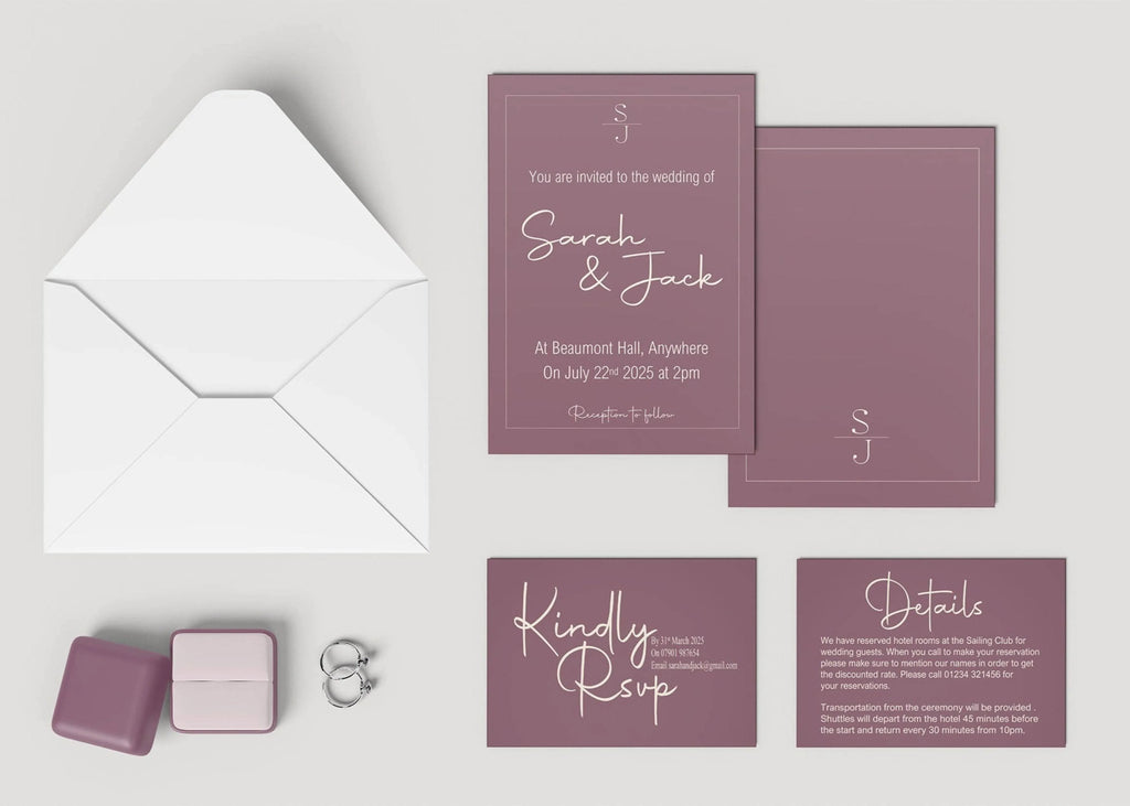 Heather Wedding Invitation Suite - Larosier Prints