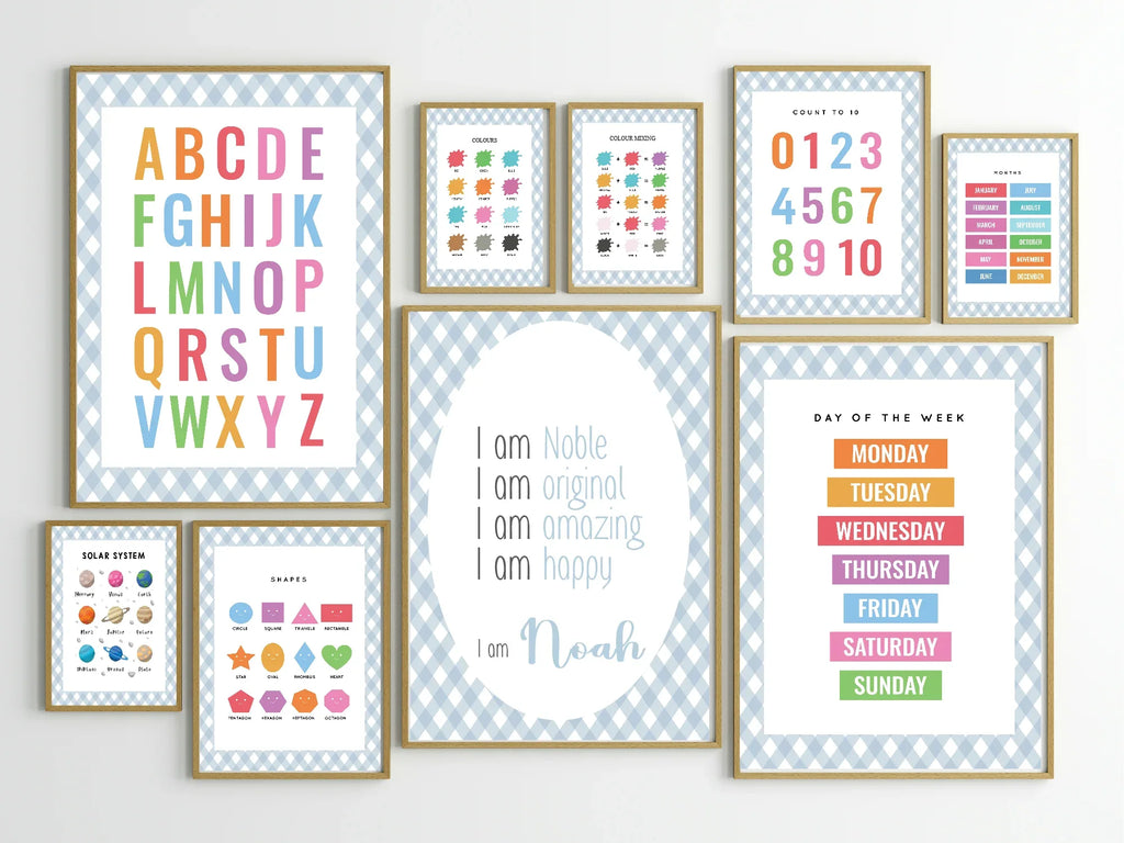 Pastel Plaid Square Breathing Emotional Support Tool Wall Art | Blue, Pink or Mint Green - Larosier Prints