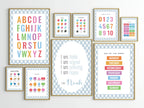 Pastel Plaid Colour Mixing Educational Wall Art Poster | Blue, Pink or Mint Green - Larosier Prints