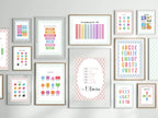 Pastel Plaid Colour Mixing Educational Wall Art Poster | Blue, Pink or Mint Green - Larosier Prints