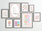 Pastel Plaid Colour Mixing Educational Wall Art Poster | Blue, Pink or Mint Green - Larosier Prints