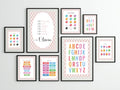 Pastel Plaid Days Of The Week Educational Wall Art Poster | Blue, Pink or Mint Green - Larosier Prints