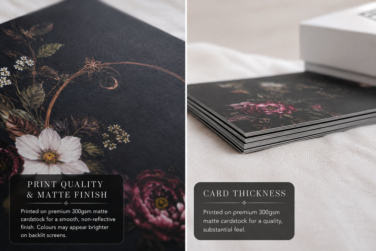 Gothic Floral Birthday Invitations - personalised birthday stationery design example, image 4