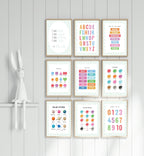 Pastel Plaid Colour Mixing Educational Wall Art Poster | Blue, Pink or Mint Green - Larosier Prints
