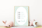 Mint Green & White Heart Acrostic Poem - Larosier Prints