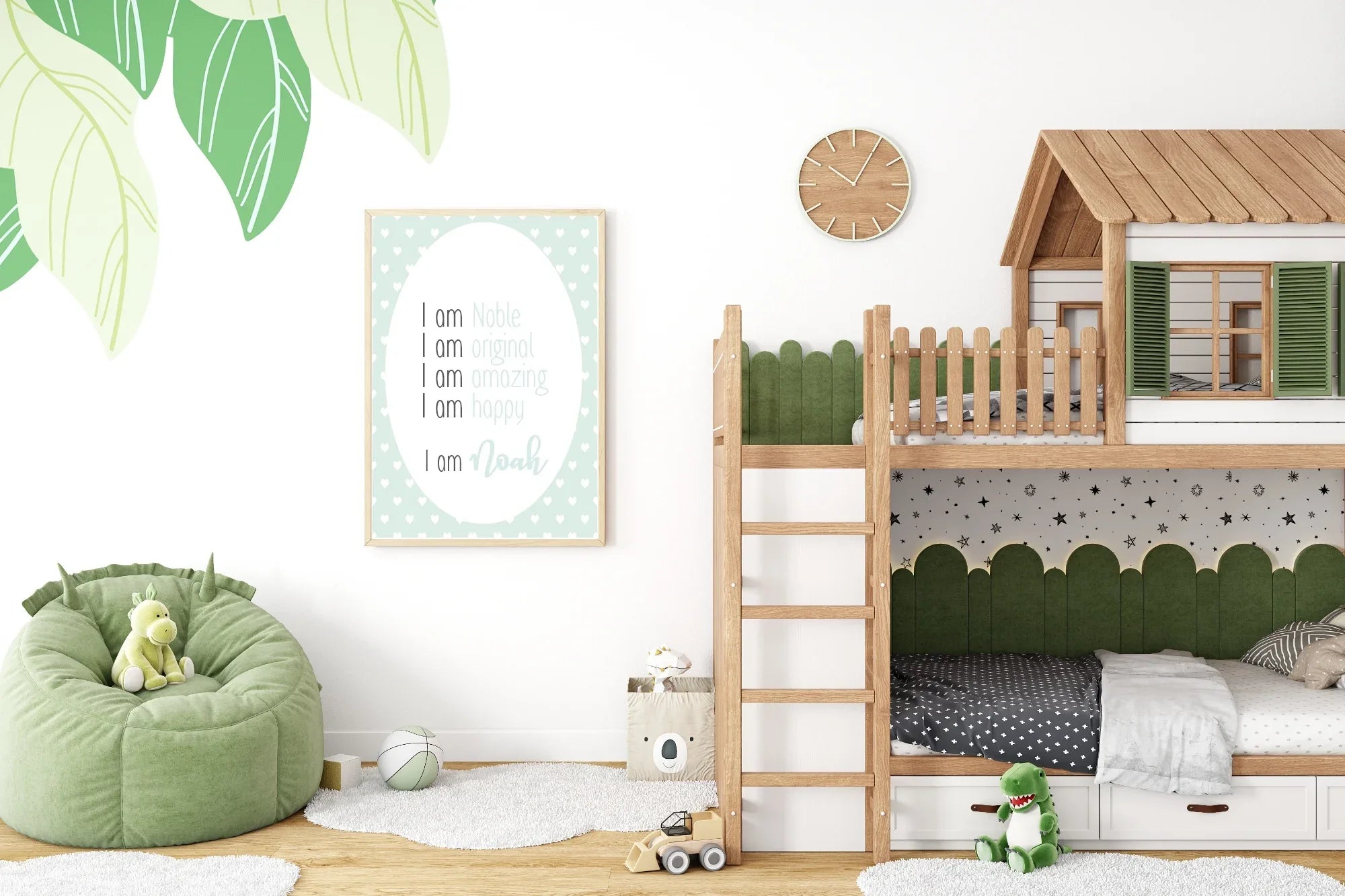 Mint Green & White Heart Acrostic Poem - Larosier Prints