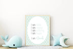 Mint Green & White Heart Acrostic Poem - Larosier Prints