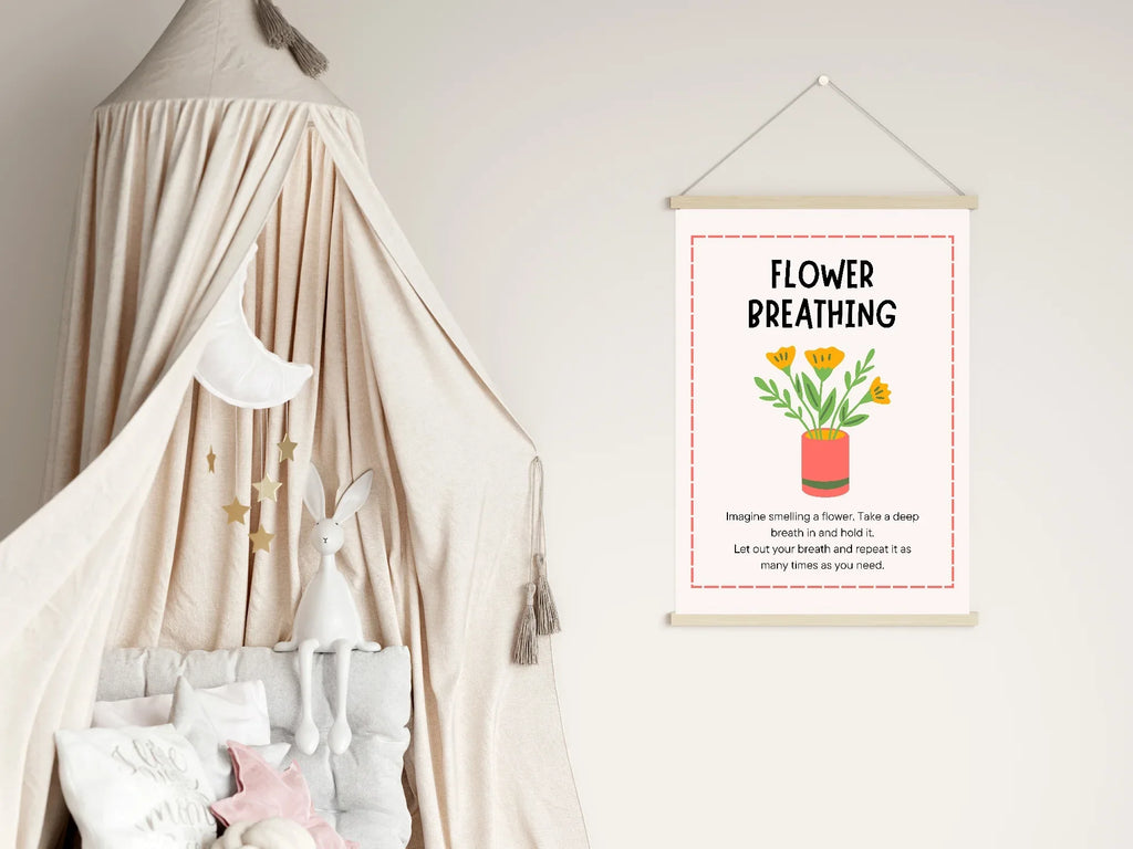 Flower Breathing Poster | Calm Breathing Companion Wall Art - Larosier Prints