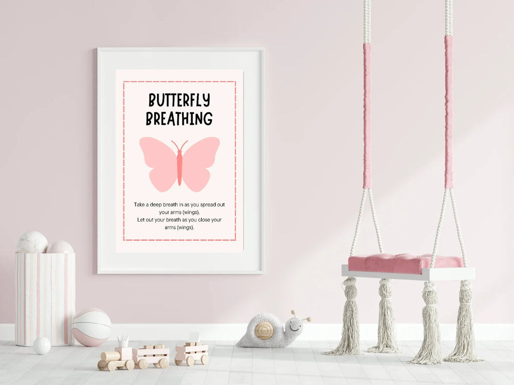 Butterfly Breathing Poster | Calm Breathing Companion Wall Art - Larosier Prints