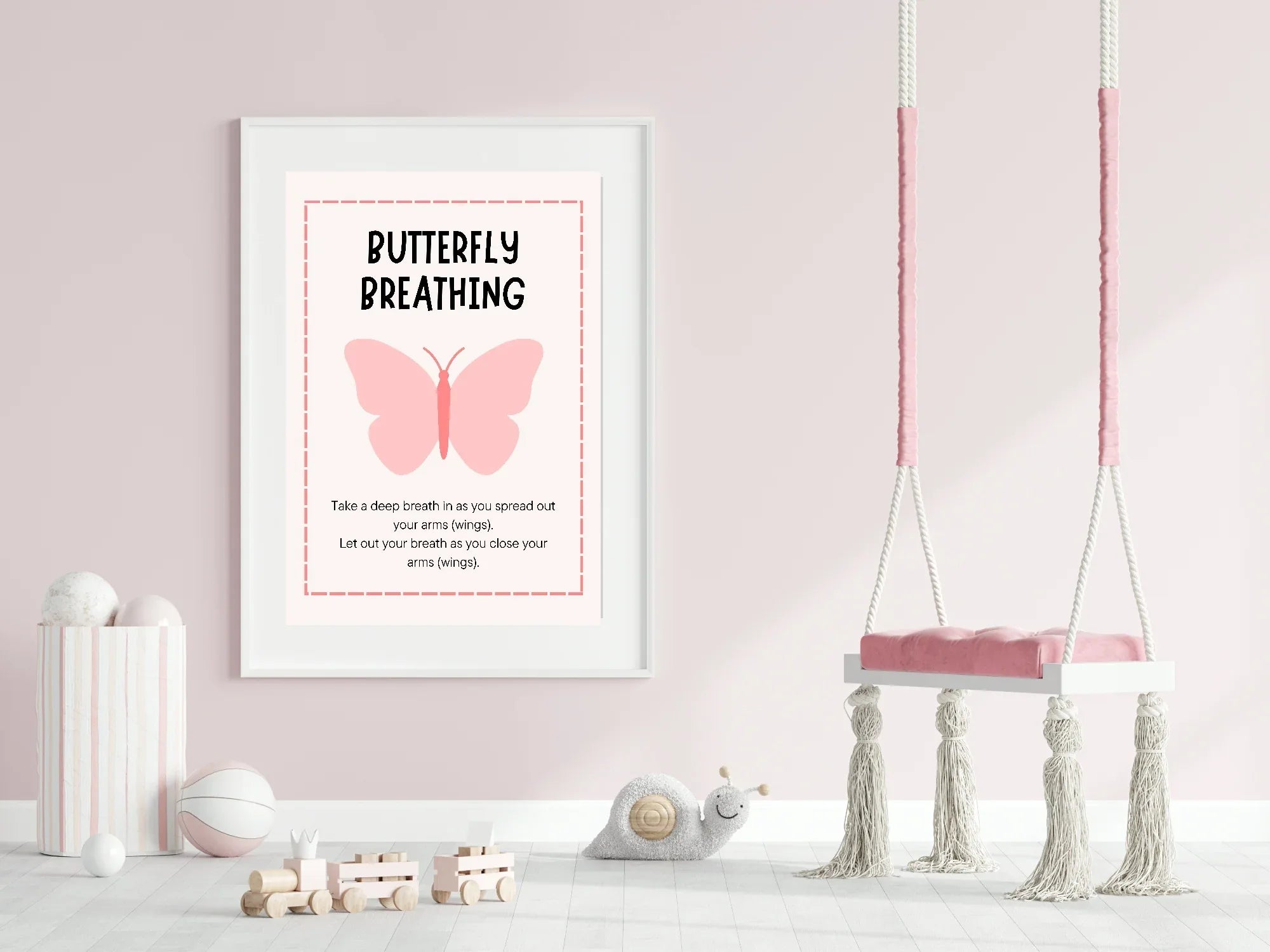 Butterfly Breathing Poster | Calm Breathing Companion Wall Art - Larosier Prints