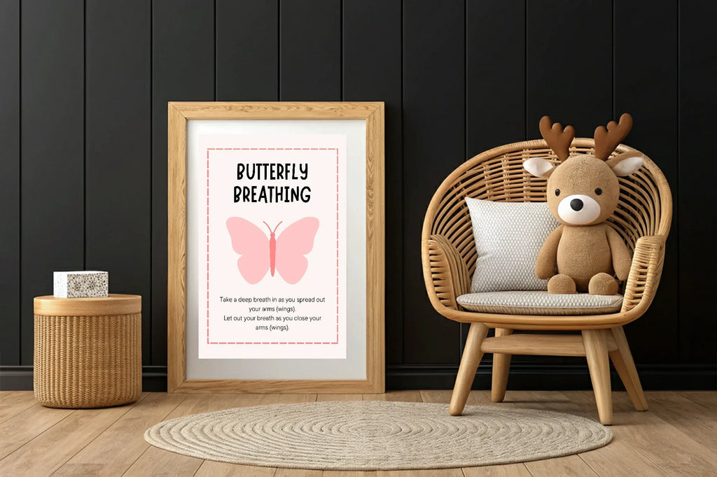 Butterfly Breathing Poster | Calm Breathing Companion Wall Art - Larosier Prints