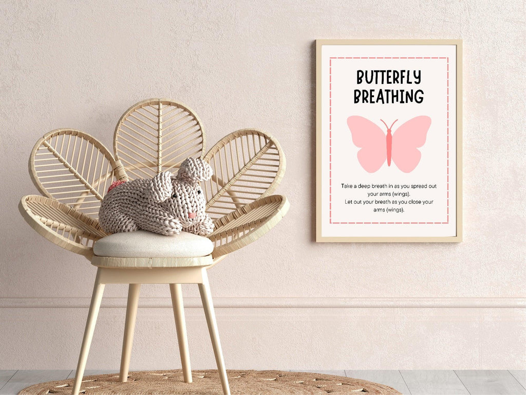 Butterfly Breathing Poster | Calm Breathing Companion Wall Art - Larosier Prints