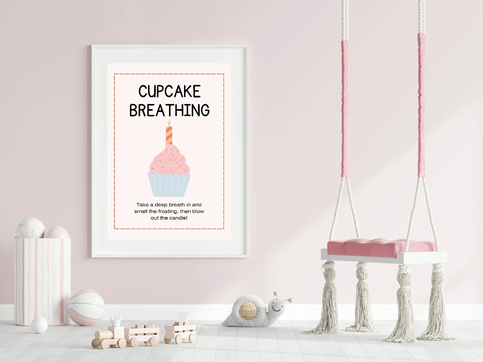 Cupcake Breathing Poster | Calm Breathing Companion Wall Art - Larosier Prints