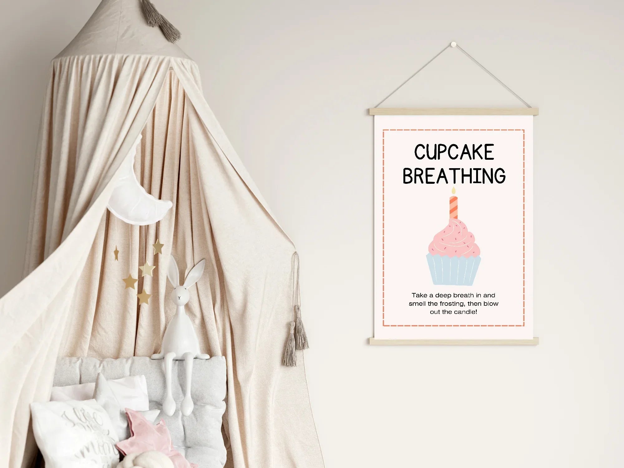 Cupcake Breathing Poster | Calm Breathing Companion Wall Art - Larosier Prints