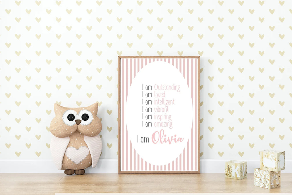 Pink Stripe Acrostic Poem - Larosier Prints