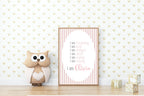 Pink Stripe Acrostic Poem - Larosier Prints