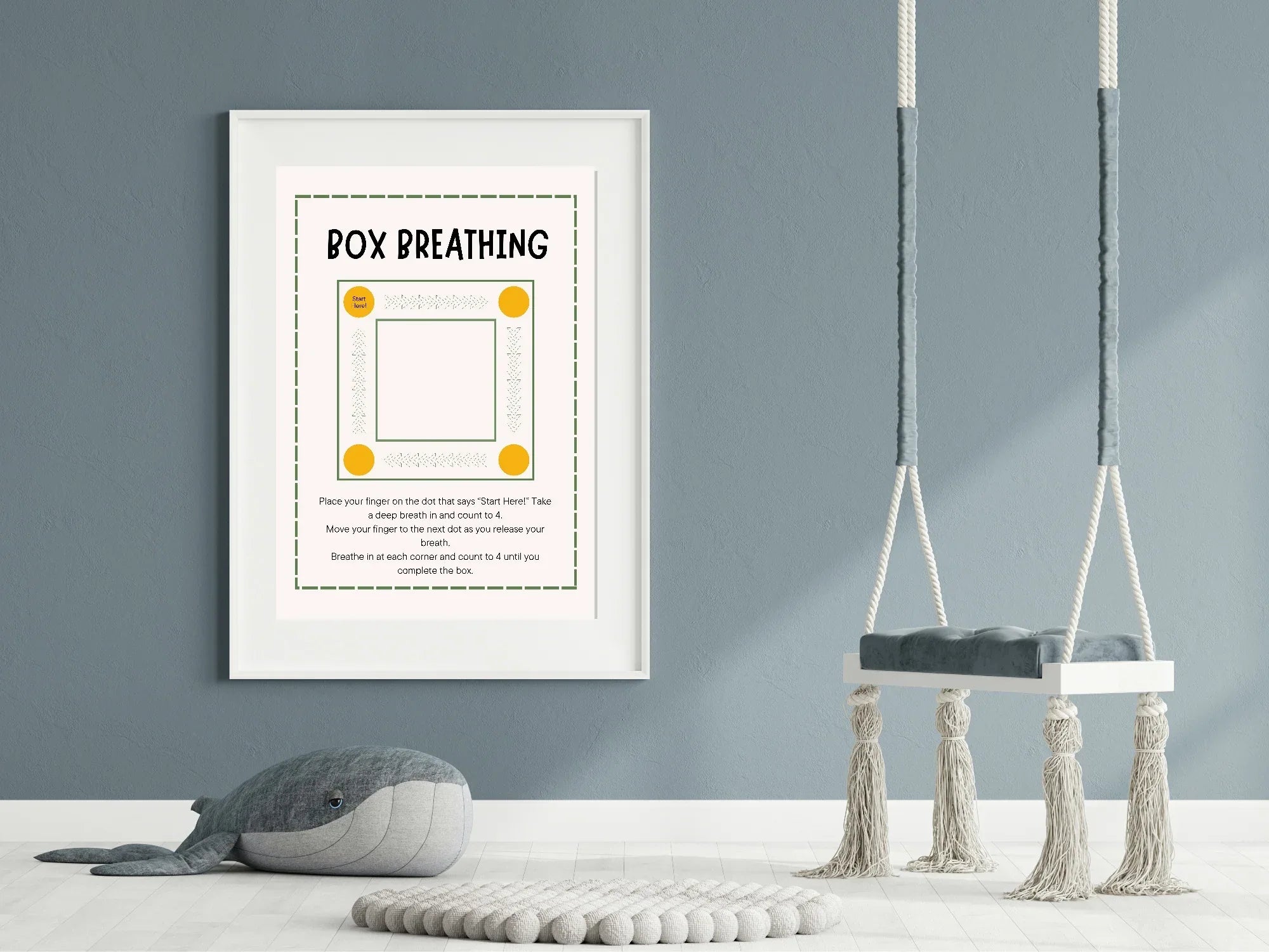 Box Breathing Poster | Calm Breathing Companion Wall Art - Larosier Prints