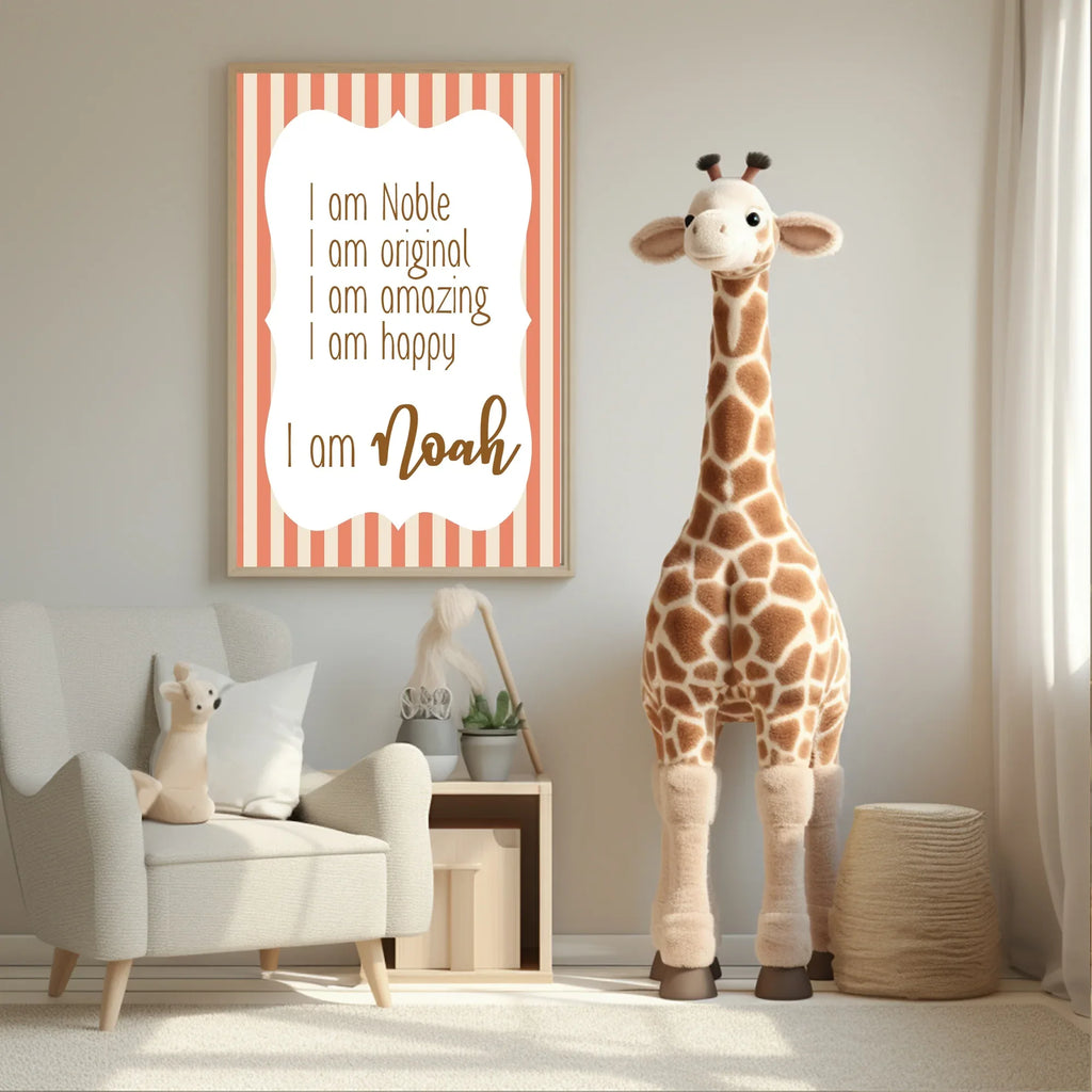 Orange Stripes Acrostic Poem - Larosier Prints