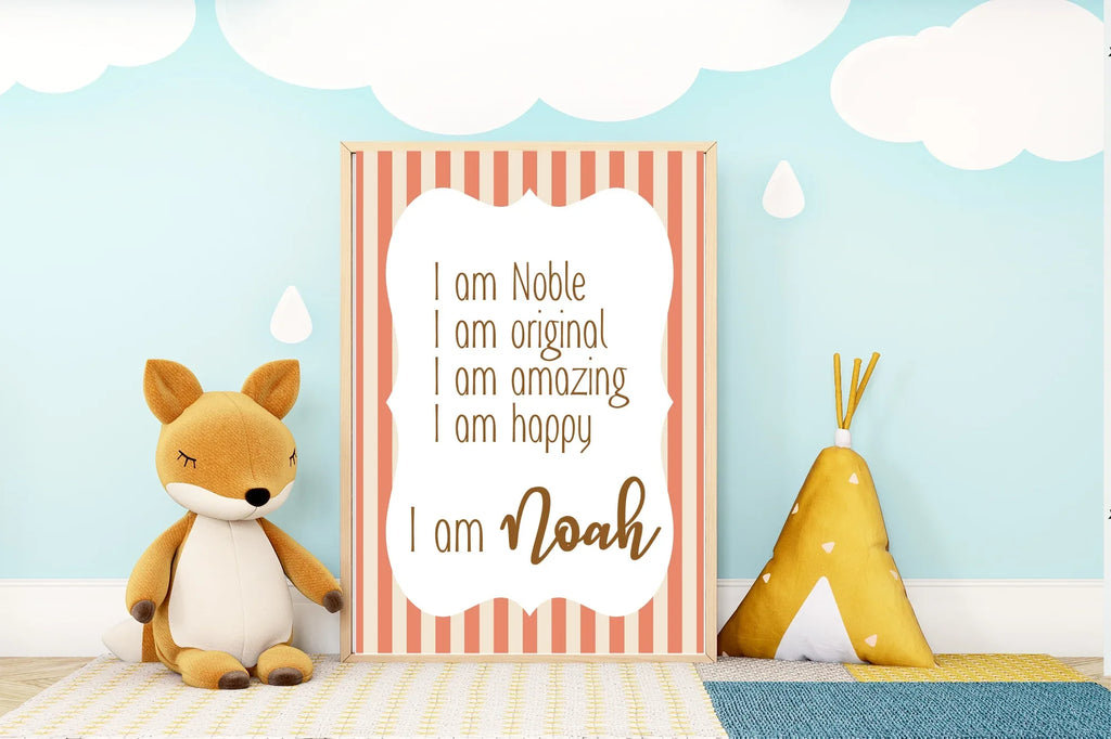 Orange Stripes Acrostic Poem - Larosier Prints