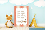 Orange Stripes Acrostic Poem - Larosier Prints