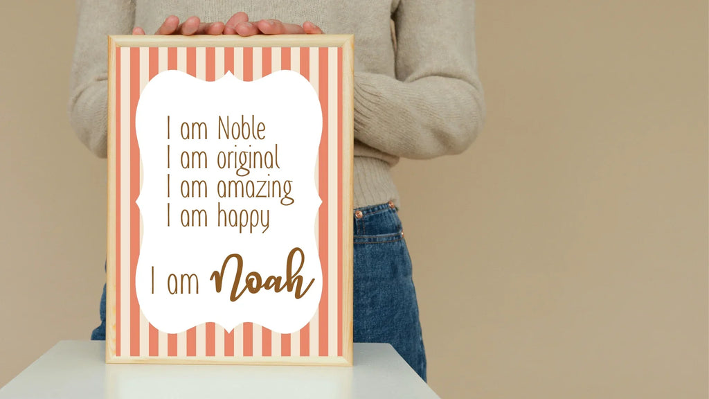 Orange Stripes Acrostic Poem - Larosier Prints