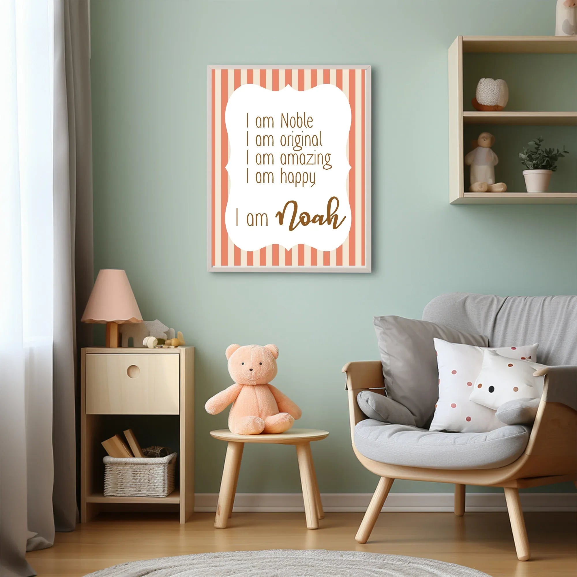 Orange Stripes Acrostic Poem - Larosier Prints