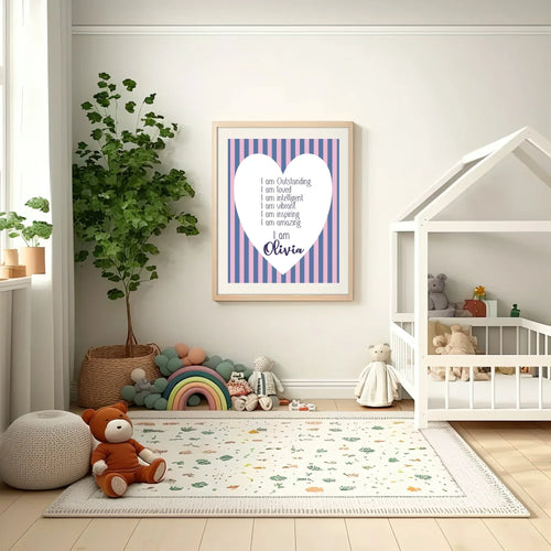 Blue & Pink Acrostic Poem - Larosier Prints