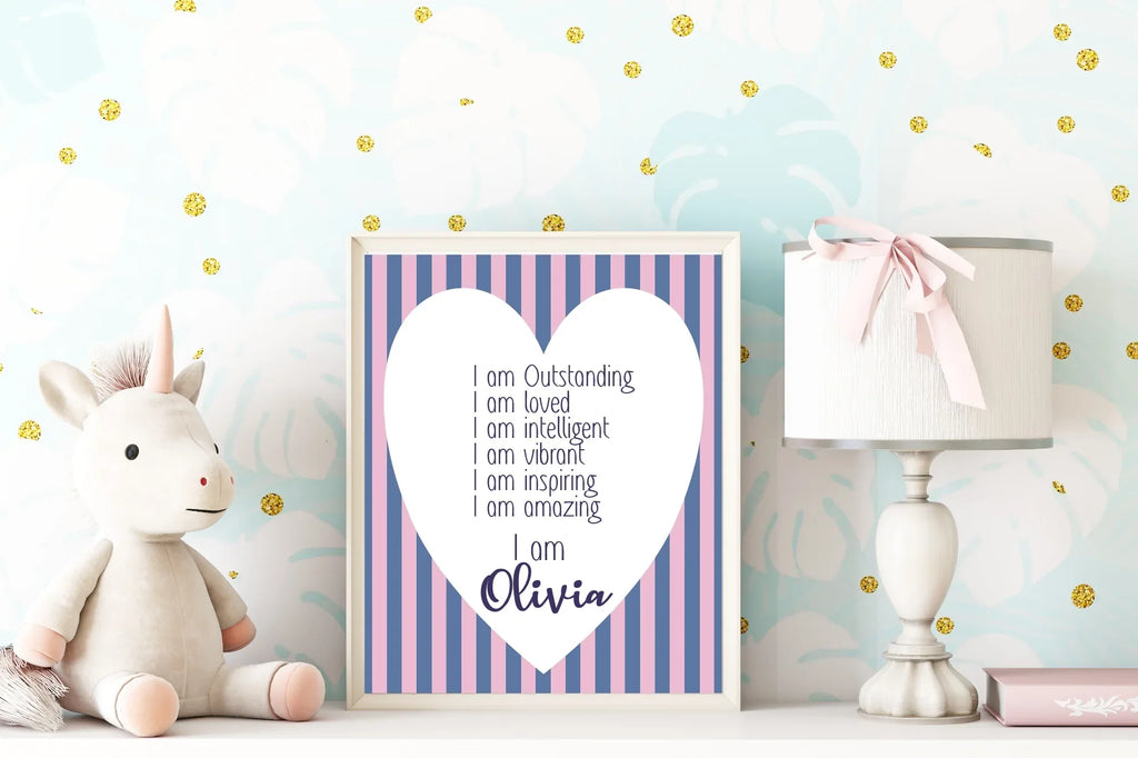 Blue & Pink Acrostic Poem - Larosier Prints