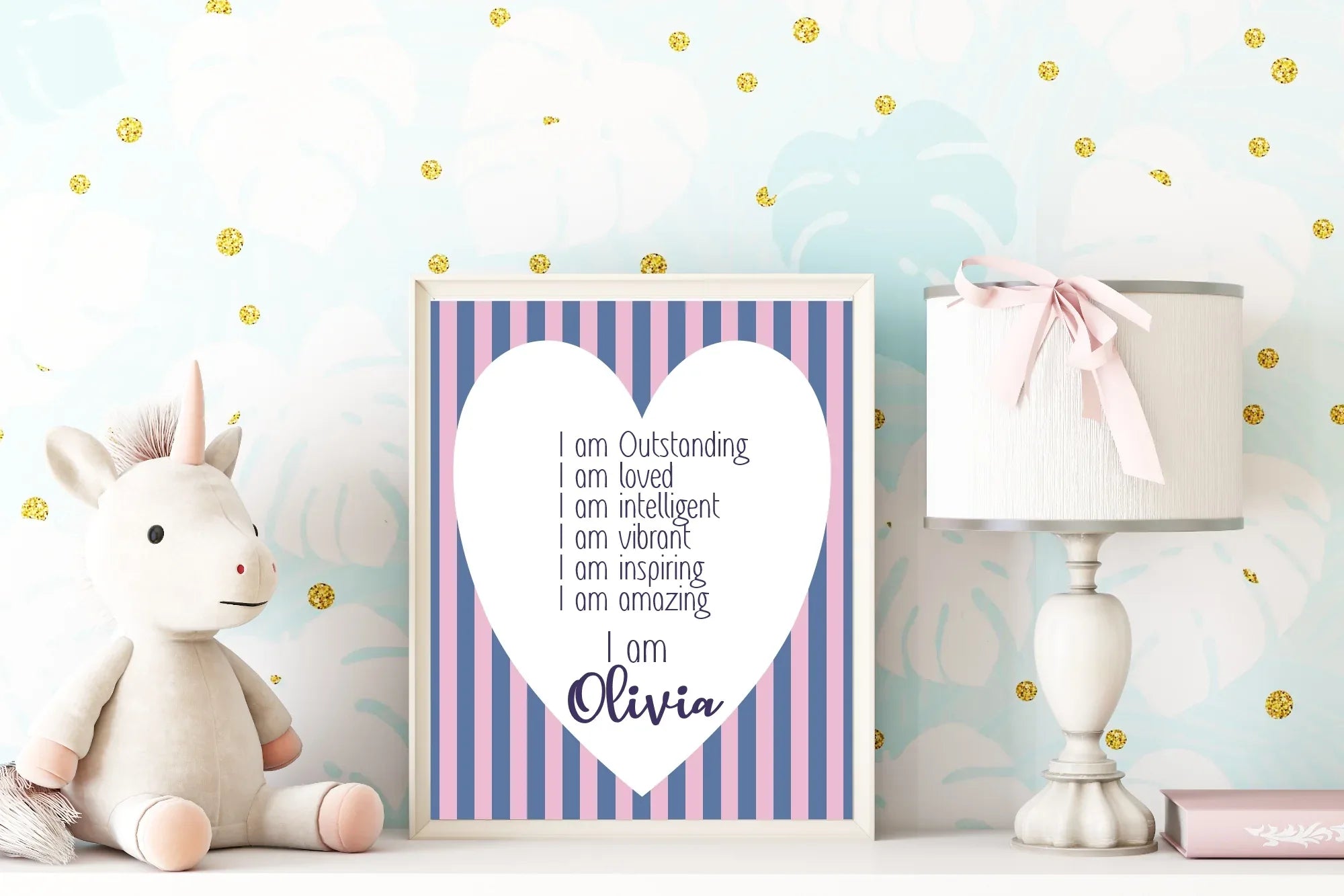 Blue & Pink Acrostic Poem - Larosier Prints