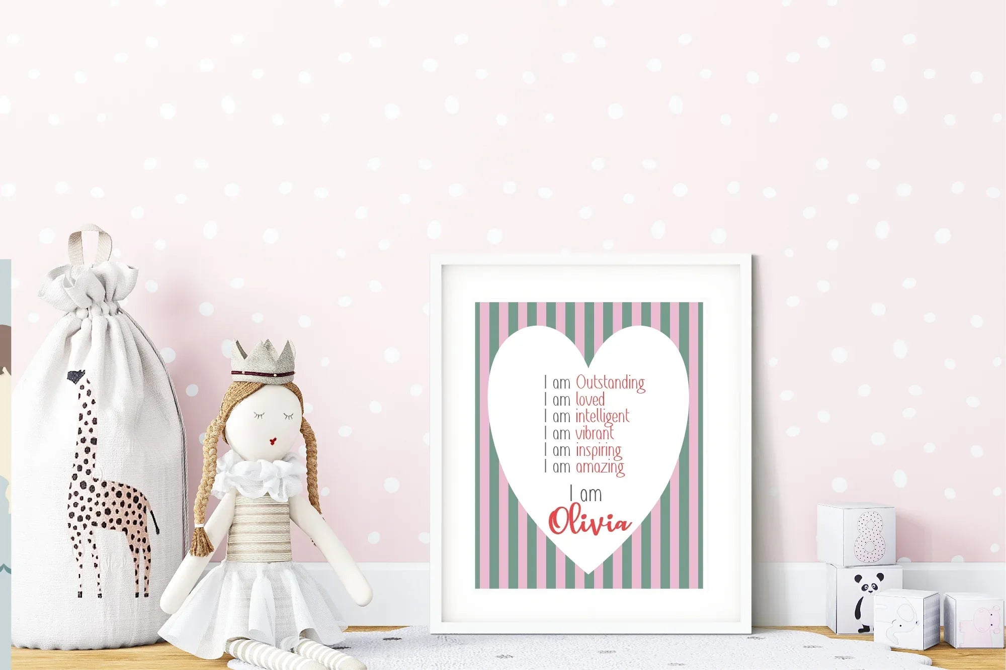 Green & Pink Acrostic Poem - Larosier Prints